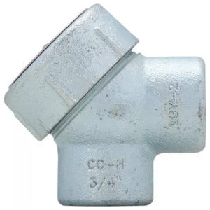 Crouse-Hinds Condulet® LBY35 Service Entrance Pulling Elbow, 1 in Trade, 90 deg, Feraloy® Iron Alloy, Aluminum Acrylic Painted/Electro-Galvanized