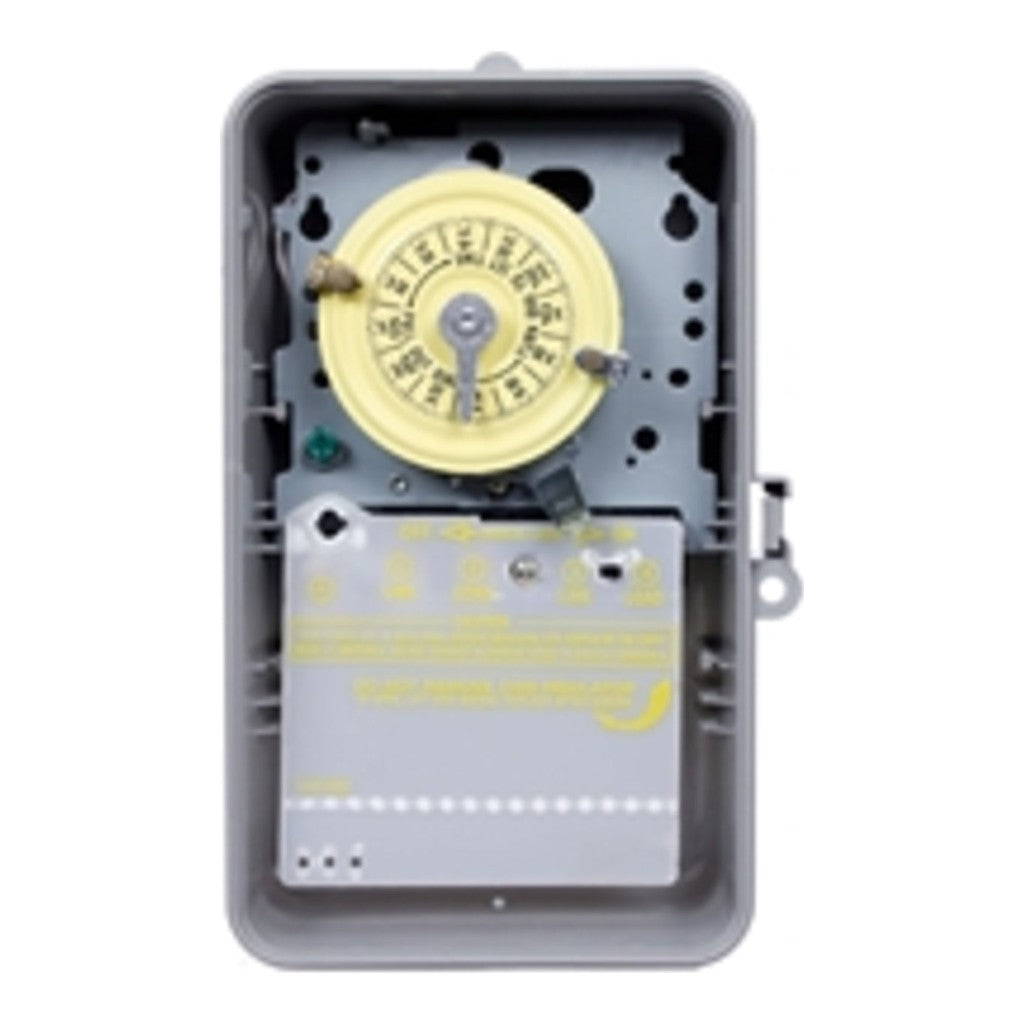 CT041T104 24-Hour Mechanical Time Switch, DPST, 208-277V, NEMA 1 Steel Enclosure