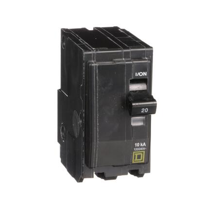 Square D™ QO215 QO™ Standard Miniature Circuit Breaker, 120/240 VAC, 48 VDC, 15 A, 10 kA Interrupt, 2 Poles, Common/Thermal Magnetic Trip