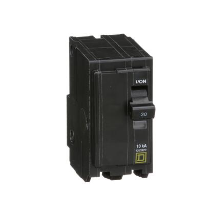 Square D™ QO230 QO™ Standard Miniature Circuit Breaker, 120/240 VAC, 48 VDC, 30 A, 10 kA Interrupt, 2 Poles, Common/Thermal Magnetic Trip