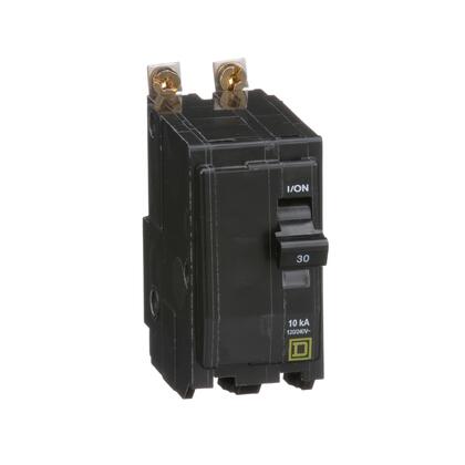 Square D™ QOB230 QO™ Standard Miniature Circuit Breaker, 120/240 VAC, 30 A, 10 kA Interrupt, 2 Poles, Common/Thermal Magnetic Trip, Bolt-On