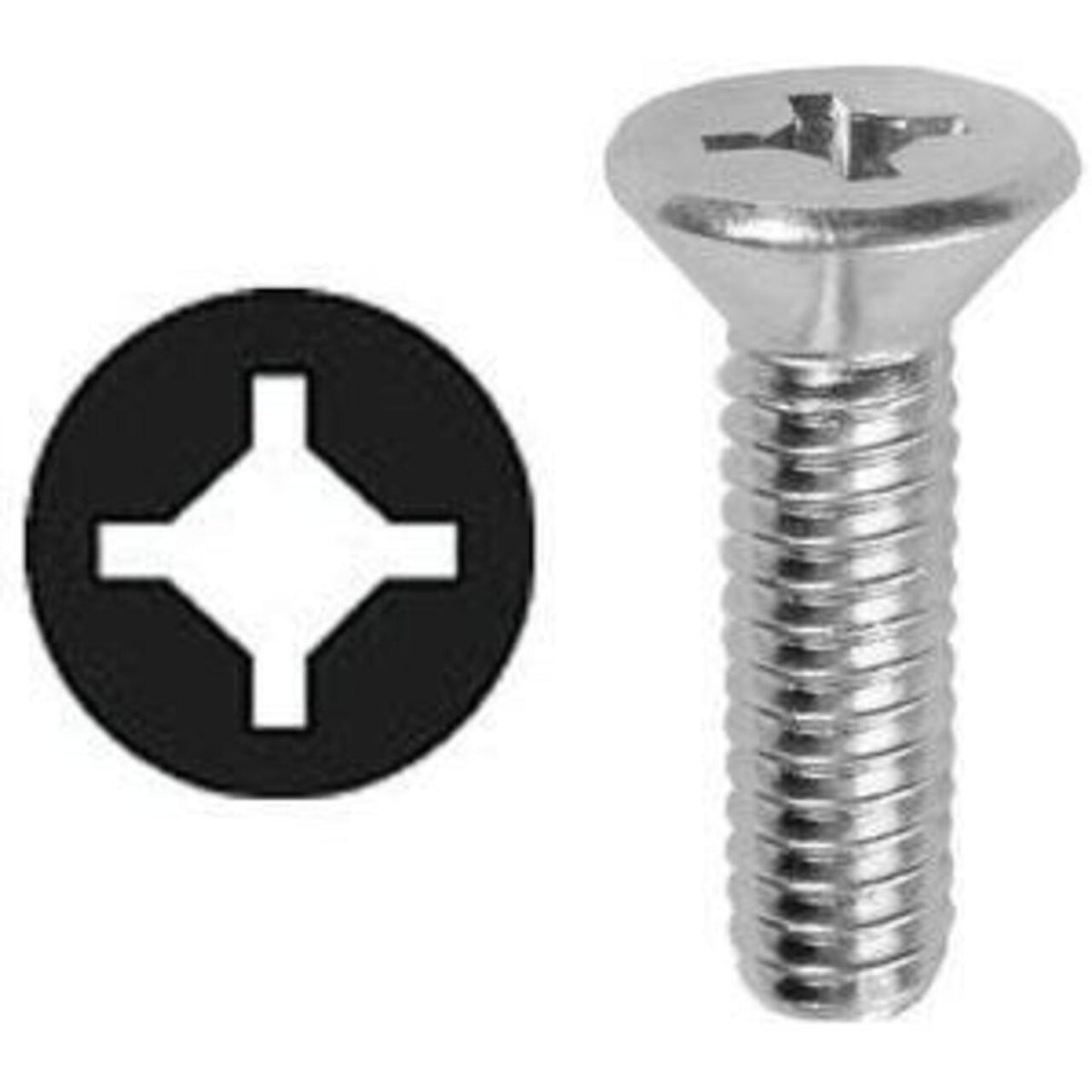 #8-32 x 2 Flat Head Machine Screw, Phillips/Slotted, Zinc Plated