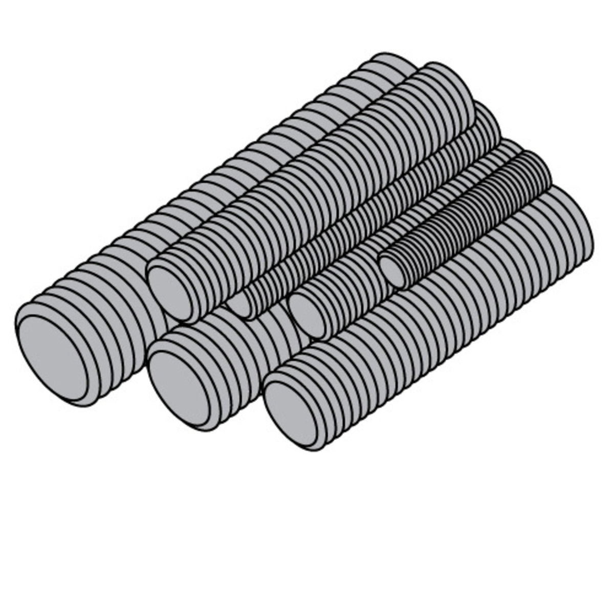 1/4-20 x 6ft Threaded Rod (All-Thread), Zinc Plated