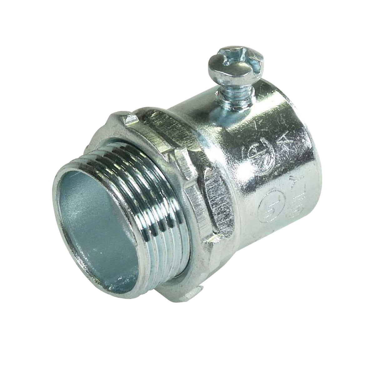 Steel City® TC125A EMT Set-Screw Connector, 1-1/2 in, Non-Insulated, Zinc Plated Steel