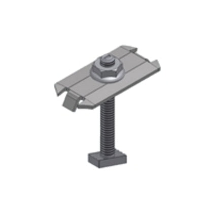 Unirac SolarMount Mid Clamp, DK Size, 2.25 in Long Bolt, Clear / Stainless Steel