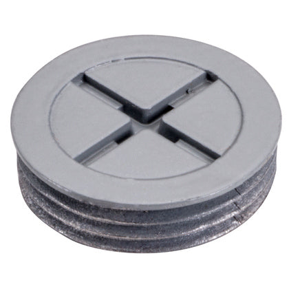 WP75 Weatherproof Closure Plug, 1 in Diameter, 3/4 in Thread, Die Cast Aluminum, Gray