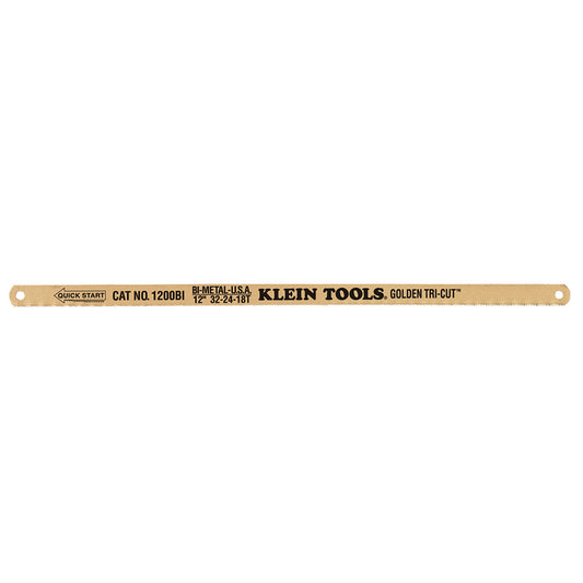 Klein® KLE1200BI Golden Tri-Cut Hacksaw Blades, 100-Pack
