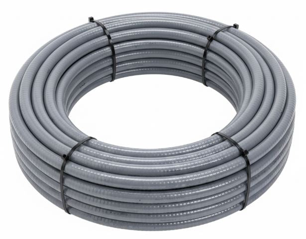 Steel City® EF Liquid-Tight Flexible Metallic Conduit, 3/4 in, 100 ft Coil, PVC Jacket, Gray