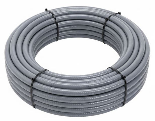 Steel City® EF Liquid-Tight Flexible Metallic Conduit, 3/4 in, 100 ft Coil, PVC Jacket, Gray