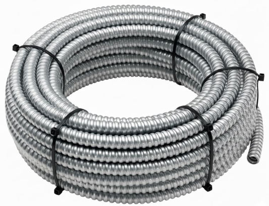 Steel City® GF Steel Flexible Conduit, 1/2 in, 100 ft Coil, Galvanized Steel