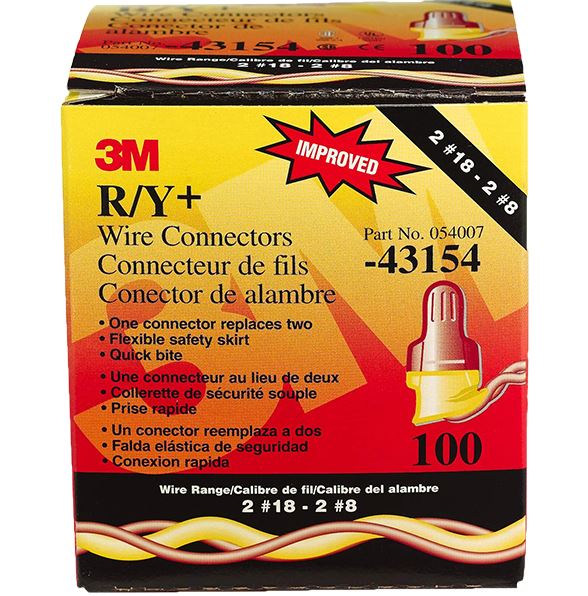 3M™ R/Y+ Box Wire Connectors, Red/Yellow