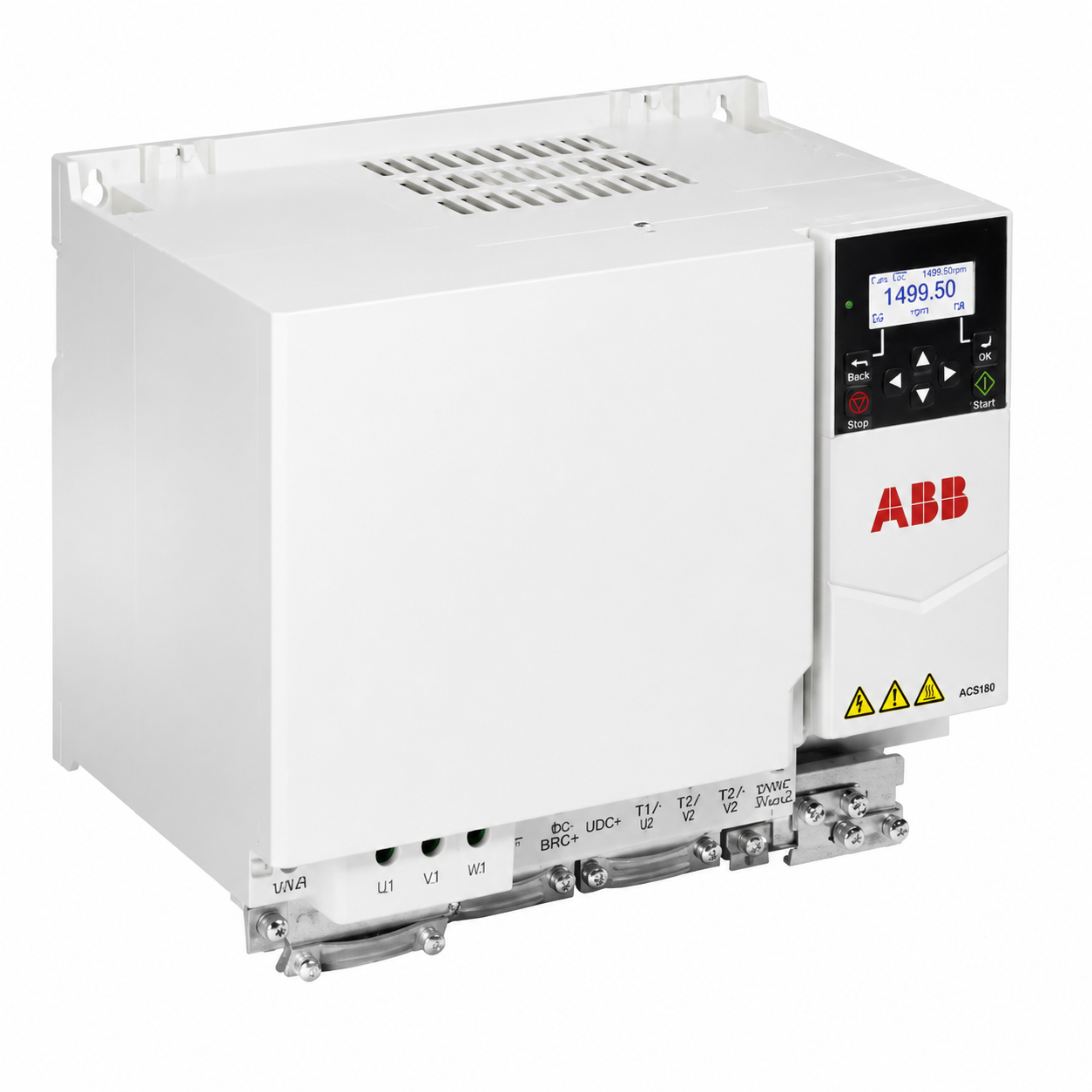 ABB ACS180-04S-055A-2 20 HP VFD, 55 A, 200-240 VAC, 3-Phase, R4 Frame