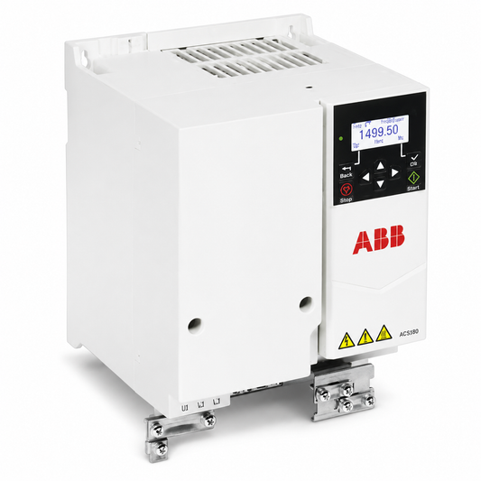 ABB ACS180-04S-25A0-4 15 HP VFD, 25 A IEC, 380-480 VAC, 3-Phase, R3 Frame