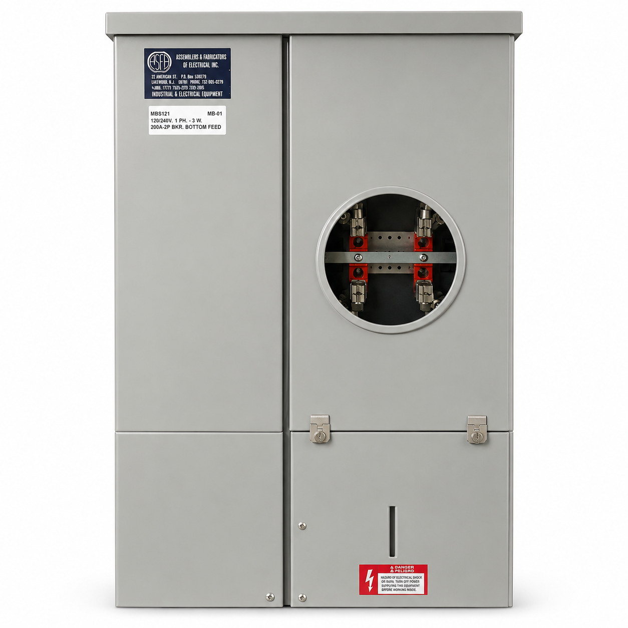 ASF® Meter Bank, Right, 200 A, 1-Phase, Underground, Galvanized Steel
