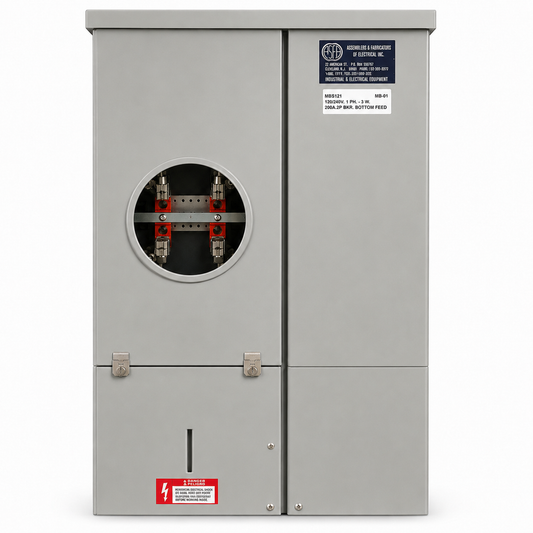 ASF® Meter Bank, 4-Socket, 200 A, 1-Phase, Underground, Galvanized Steel