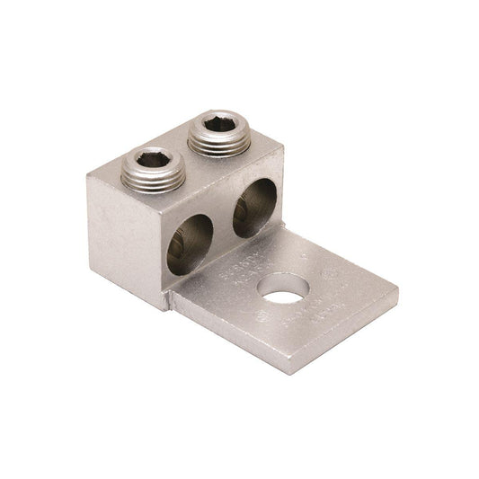 BURNDY® K2A31U K2A-U Dual Rated Universal Mechanical Bolted Lug and Terminal, 6 AWG to 350 kcmil Aluminum/Stranded Copper Conductor, 1/2 in Stud, 1 Bolt Hole, Aluminum