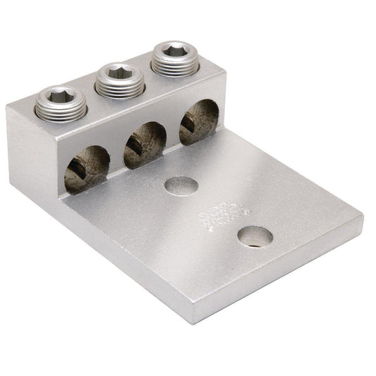 BURNDY® K3A31U2N K3A-U Dual Rated Universal Mechanical Bolted Lug and Terminal, 6 AWG to 350 kcmil Copper/Stranded Aluminum Conductor, 1/2 in Stud, 2 Bolt Holes, Aluminum