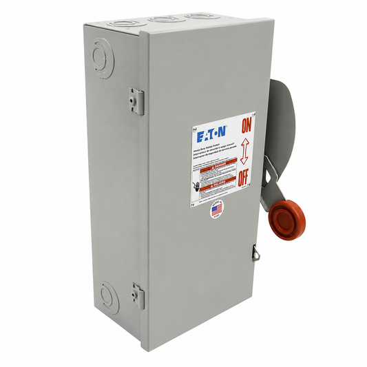 EATON DH322NGK K Series Fusible Heavy Duty Single Throw Safety Switch With Neutral, 240 VAC, 60 A, 3 hp, 7-1/2 hp, 10 hp, 15 hp, TPST Contact, 3 Poles