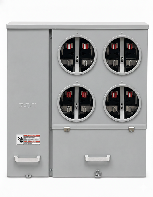 Eaton® MP14124RG Meter Base, 4-Position, 100 A, Galvanized