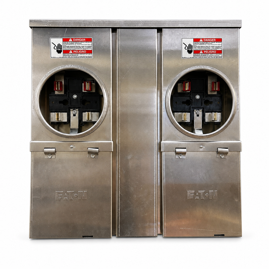 EATON MTMB212UOAL Breaker Panel, For Use With Overhead/Underground Meter Breaker Loadcenter, 1-Phase, 2 m, 120/240 VAC, 100 A, Aluminum