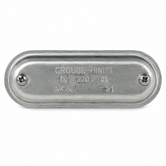 Eaton Crouse-Hinds 270-SA Condulet Form 7 Conduit Body Cover, 3/4 in. Trade Size, Copper-Free Aluminum