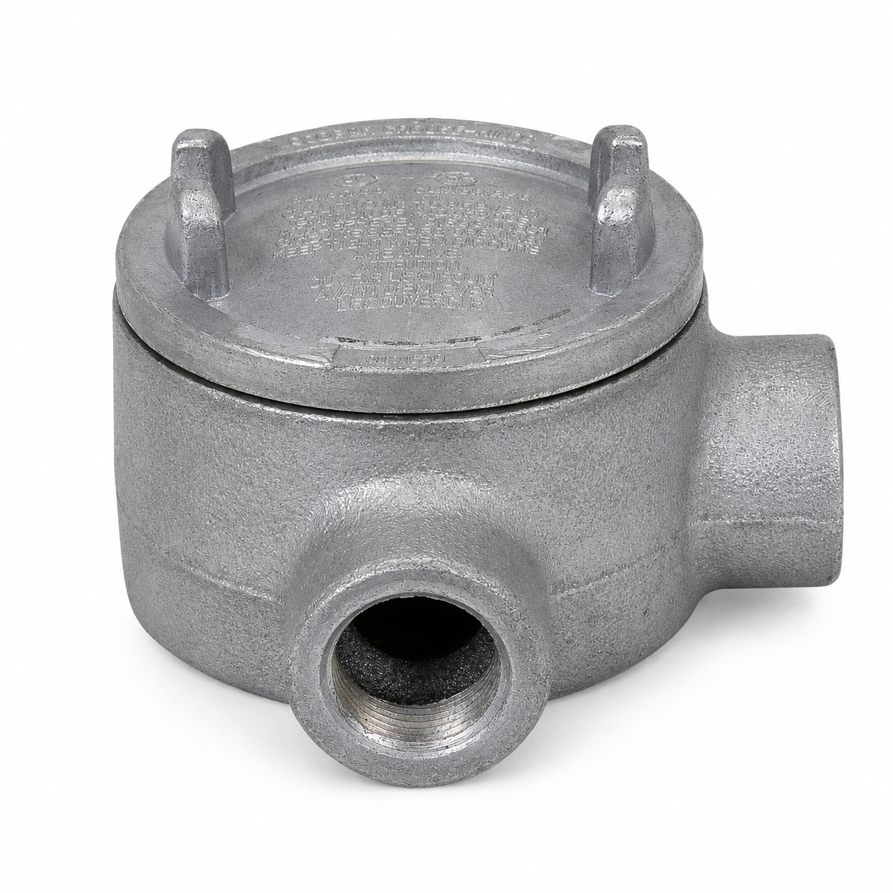 Eaton Crouse-Hinds GUAL36-SA GUA Condulet Outlet Box with Cover, L-Shape, 1 in. Trade Size, Copper-Free Aluminum