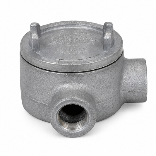 Eaton Crouse-Hinds GUAL36-SA GUA Condulet Outlet Box with Cover, L Shape, 1 in. Trade Size, Copper-Free Aluminum