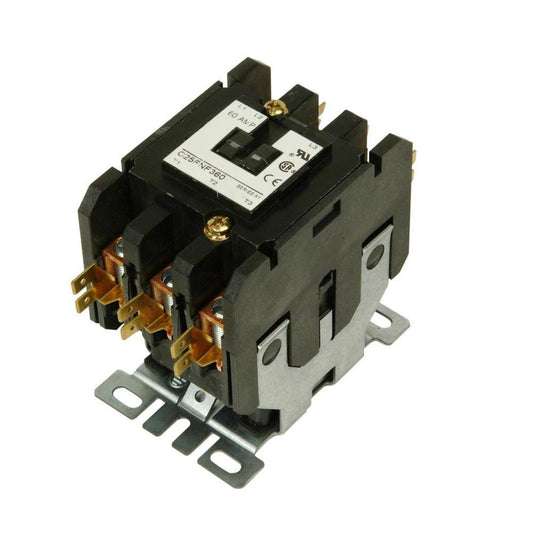EATON C25FNF360A F-Frame Non-Reversing Definite Purpose Contactor, 110 to 120 VAC Coil, 60 A Inductive/75 A Resistive, 3 Poles