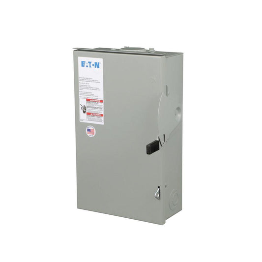 EATON DG322NRB DG Series Cartridge Fusible General Duty Safety Switch, 240 VAC, 60 A, 3 to 10 hp, 7-1/2 to 15 hp, TPST Contact, 3 Poles