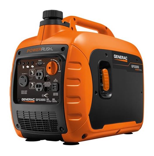 Generac® GP3300i Portable Inverter Generator, 2500W Running / 3300W Starting, 149cc OHV, Recoil Start, 120V, COsense