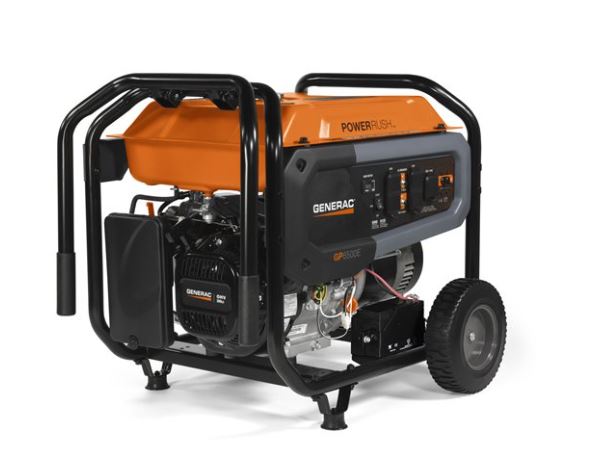 Generac® GP6500E Portable Generator, 6500W Running / 8125W Starting, 389cc OHV, Electric Start, 120/240V, HomeLink Compatible