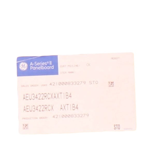 GE Pro-Stock AEU3422RCXAXT1B4 A-Series II 3-Phase Interior Unassembled Lighting Panelboard, 277/480 VAC, 225 A, 3 Poles
