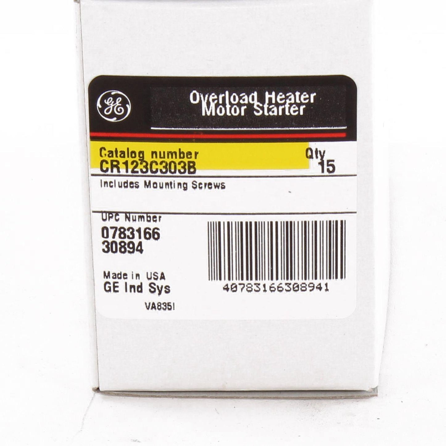 GE CR123C303B 3-Phase Overload Relay Heater, 33.2 A