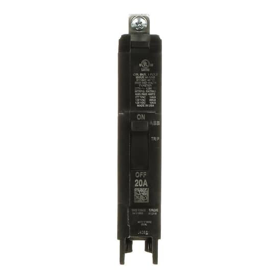 GE TEY120 Q-Line® Lighting Panel Circuit Breaker, 277 VAC, 20 A, 14 kA Interrupt, 1 Pole, LI/Non-Interchangeable Trip