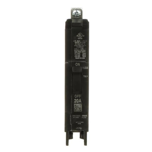 GE TEY120 Q-Line® Lighting Panel Circuit Breaker, 277 VAC, 20 A, 14 kA Interrupt, 1 Pole, LI/Non-Interchangeable Trip