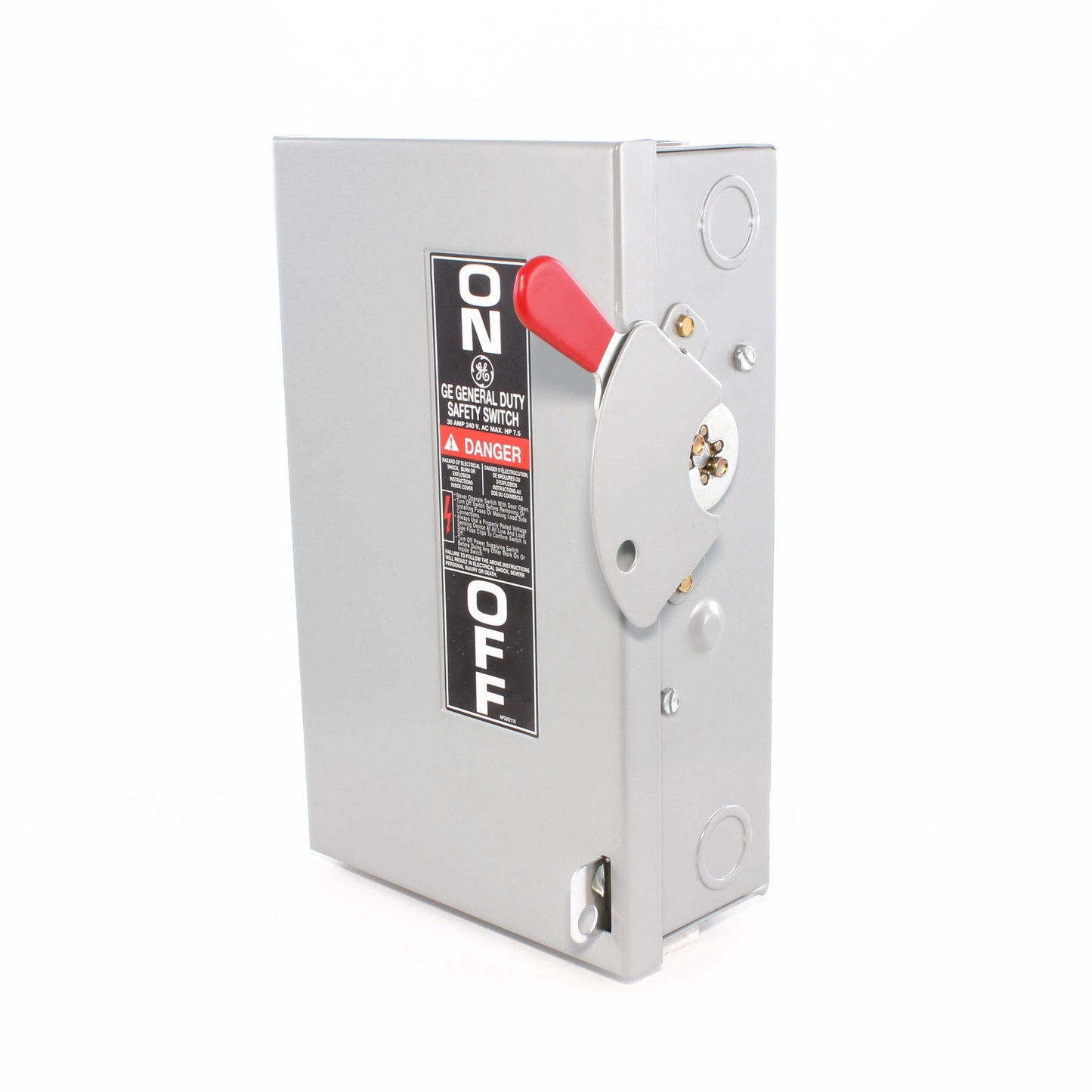 GE Spec-Setter TG3221 TG Series Fusible General Duty Safety Switch, 240 VAC, 30 A, 1.5 hp Standard Fuse/3 hp Time Delay, 2 Poles