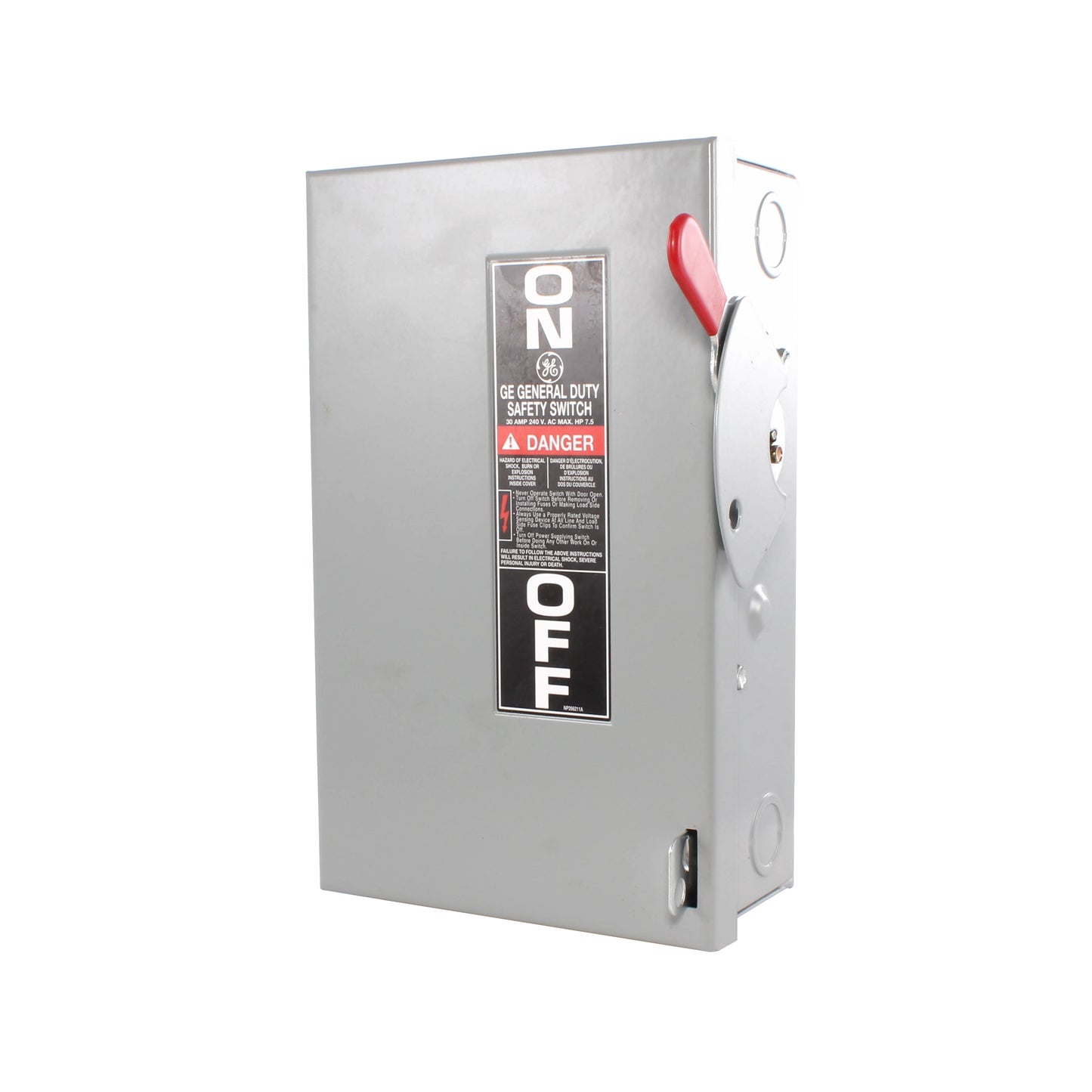 GE Spec-Setter TG4321 TG Series Fused General Duty Safety Switch, 240 VAC, 30 A, 1.5 hp Standard Fuse/3 hp Time Delay, 3 Poles