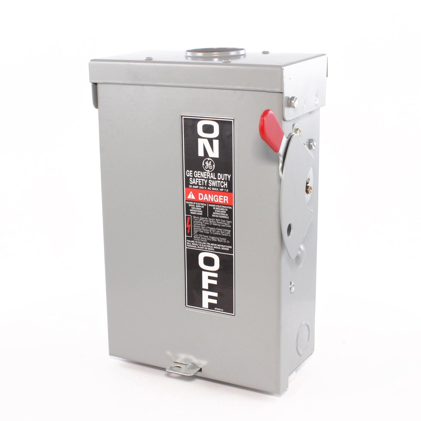 GE Spec-Setter TG4321R TG Series Fusible General Duty Safety Switch, 240 VAC, 30 A, 1.5 hp Standard Fuse/3 hp Time Delay, 3 Poles