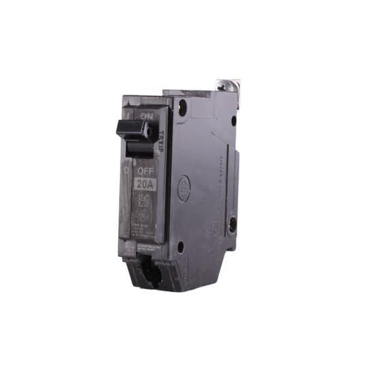 GE THQB1120 Type THQB Molded Case Miniature Circuit Breaker, 120/240 VAC, 20 A, 10 kA Interrupt, 1 Pole, Common/LI/Thermal Magnetic Trip