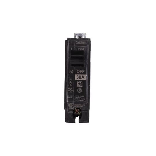 GE Q-Line® THQB1130 Miniature Circuit Breaker, 120/240 VAC, 30 A, 10 kA Interrupt, 1 Pole, LI/Non-Interchangeable Trip