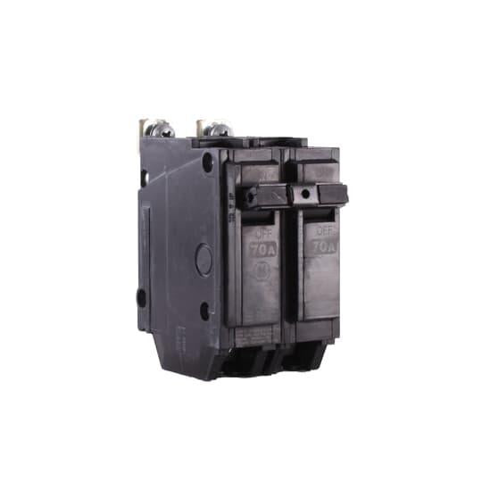 GE THQB2170 Type THQB Molded Case Miniature Supplementary Protector, 120/240 VAC, 70 A, 10 kA Interrupt, 2 Poles, LI/Thermal Magnetic Trip