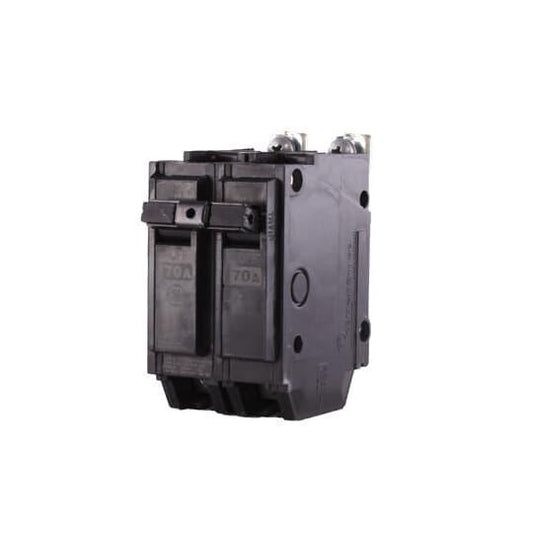 GE THQB2170 Type THQB Molded Case Miniature Supplementary Protector, 120/240 VAC, 70 A, 10 kA Interrupt, 2 Poles, LI/Thermal Magnetic Trip
