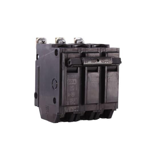 GE Q-Line® THQB32060 Miniature Circuit Breaker, 120/240 VAC, 60 A, 10 kA Interrupt, 3 Poles, LI/Non-Interchangeable Thermal Magnetic Trip
