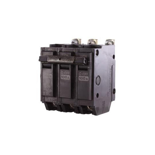 ABB Q-Line® THQB32100 Miniature Circuit Breaker, 120/240 VAC, 100 A, 10 kA Interrupt, 3 Poles, LI/Non-Interchangeable Thermal Magnetic Trip