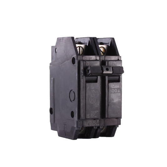 ABB Q-Line® THQC21100WL Type THQC Compact Molded Case Circuit Breaker With Copper/Aluminum Line and Load Lug, 120/240 VAC, 100 A, 10 kA Interrupt, 2 Poles, Non-Interchangeable Thermal Magnetic/LI Trip