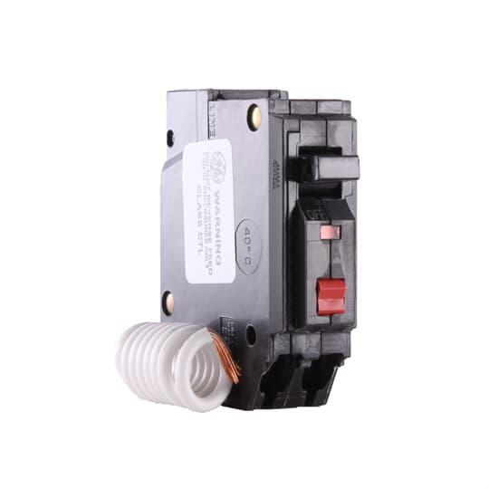 GE Q-Line® THQL1120GFT Type THQL Model 3 Self-Test Ground Fault Circuit Breaker, 120 VAC, 20 A, 10 kA Interrupt, 1 Pole, Non-Interchangeable/LIG Trip