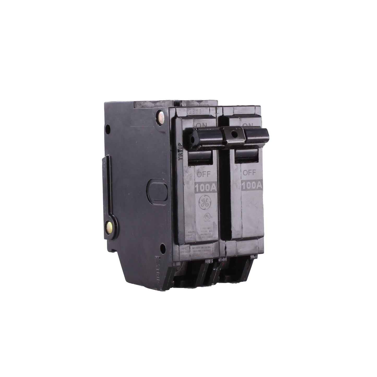GE Q-Line® THQL21100 Type THQL Molded Case Circuit Breaker, 120/240 VAC, 100 A, 10 kA Interrupt, 2 Poles, LI/Non-Interchangeable Thermal Magnetic Trip