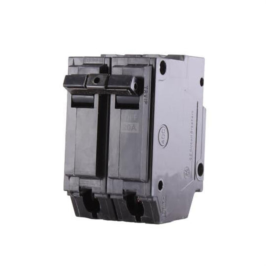 GE Q-Line® THQL2120 Type THQL Molded Case Circuit Breaker, 120/240 VAC, 20 A, 10 kA Interrupt, 2 Poles, LI/Non-Interchangeable Thermal Magnetic Trip