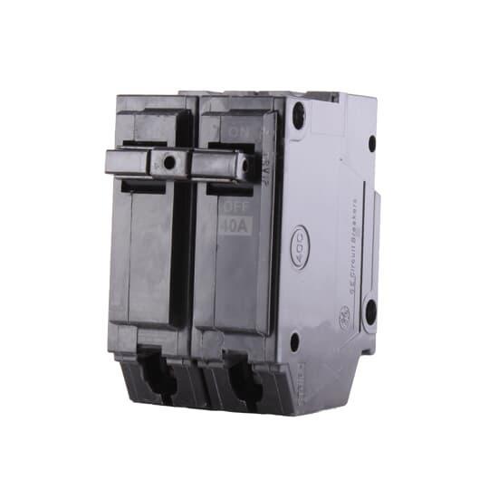 GE Q-Line® THQL2140 Type THQL Molded Case Circuit Breaker, 120/240 VAC, 40 A, 10 kA Interrupt, 2 Poles, LI/Non-Interchangeable Thermal Magnetic Trip