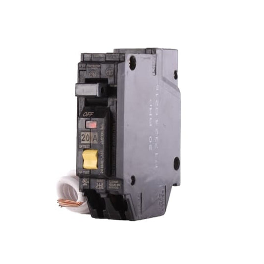 GE Q-Line® THQL2150GFT Type THQL Model 3 Self-Test Ground Fault Circuit Breaker, 120/240 VAC, 50 A, 10 kA Interrupt, 2 Poles, Non-Interchangeable/LIG Trip
